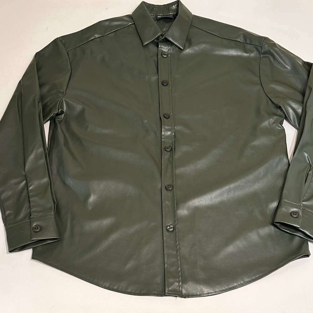 ASOS MENS LEATHER LOOK BUTTON UP